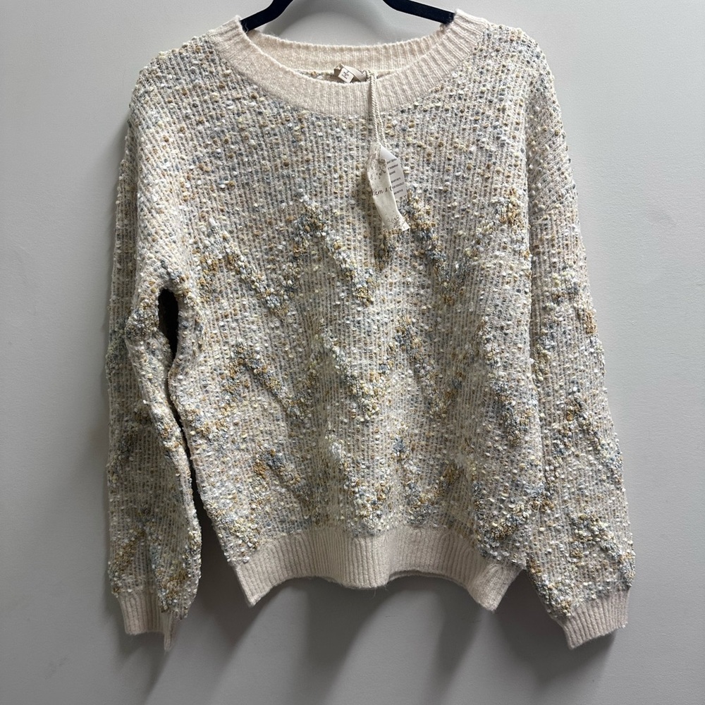 NWT Hem & Thread Multicolor Textured Sweater